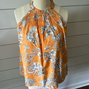 NWT Ann Taylor tangerine floral print tank top